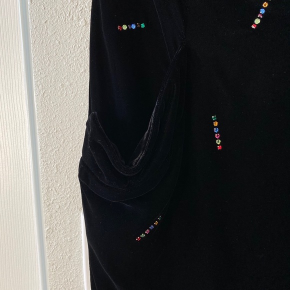 Vintage Black Strapless Sweetheart Velvet Dress